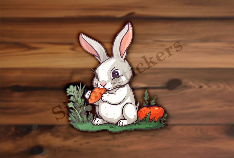 Rabbit eating a carrot