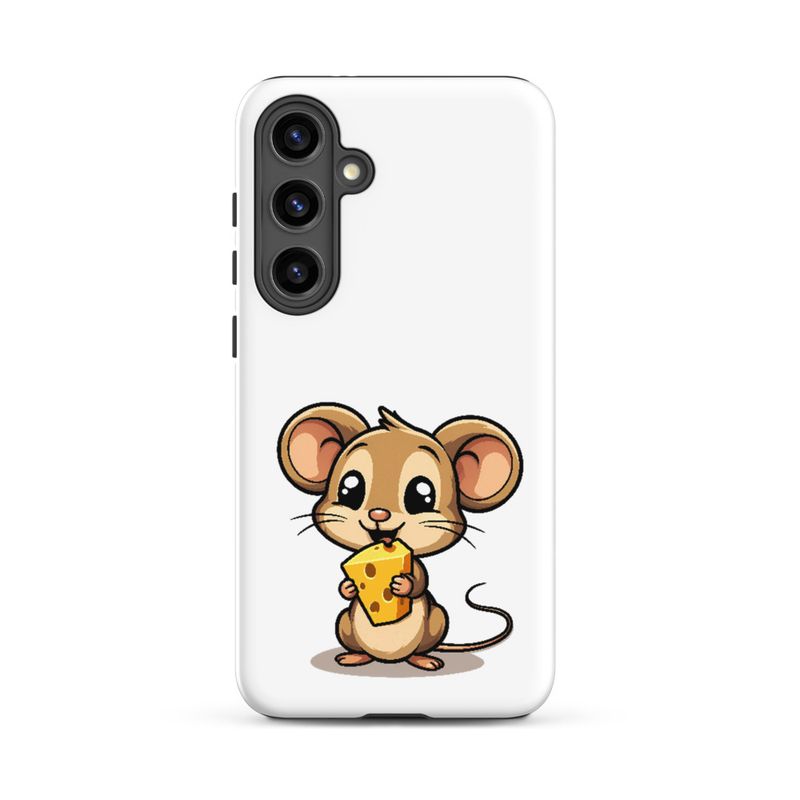 Tough Case for Samsung, Small Mouse happily licking large chunk of cheese, pqapy6