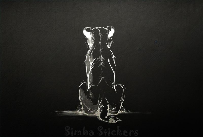 Lioness sitting, from the back, outline art, grpgy1