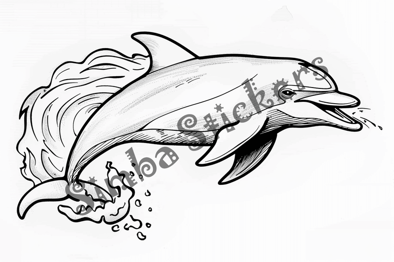 Colouring pages, bundle of singular dolphins, 10 images