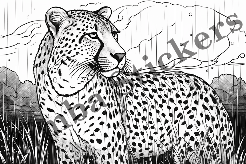 Colouring pages, Bundle of cheetahs, 25 images
