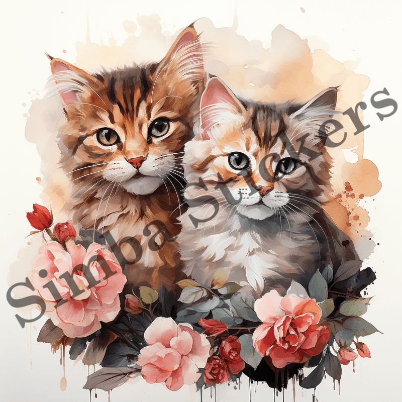 Cats in love, image set, 10 images