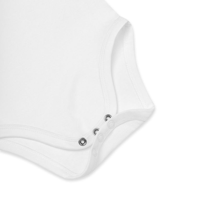 Embroidered Organic Cotton Baby Bodysuit, 3-18 Months, Elephant, face with large trunk and tusks