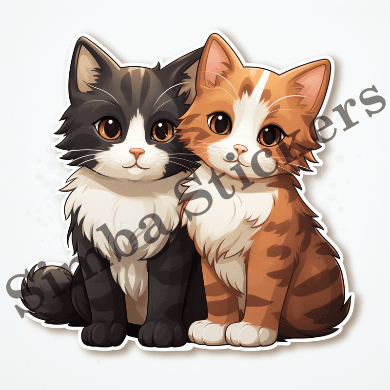 Japanese Bobtail cats cuddling, image set, 10 images