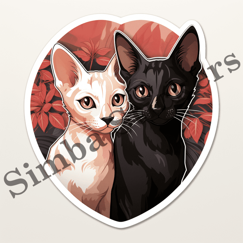 Oriental Shorthair cats in love, image set, 10 images