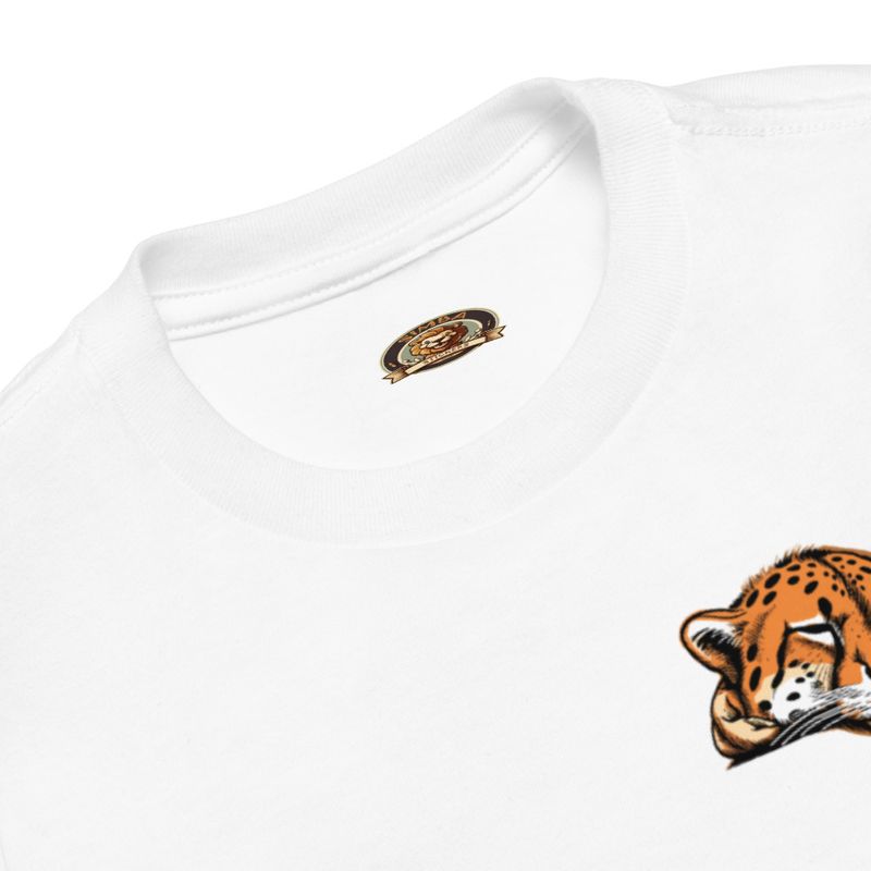 Toddler Staple Tee, Cheetah sleeping, head, left chest