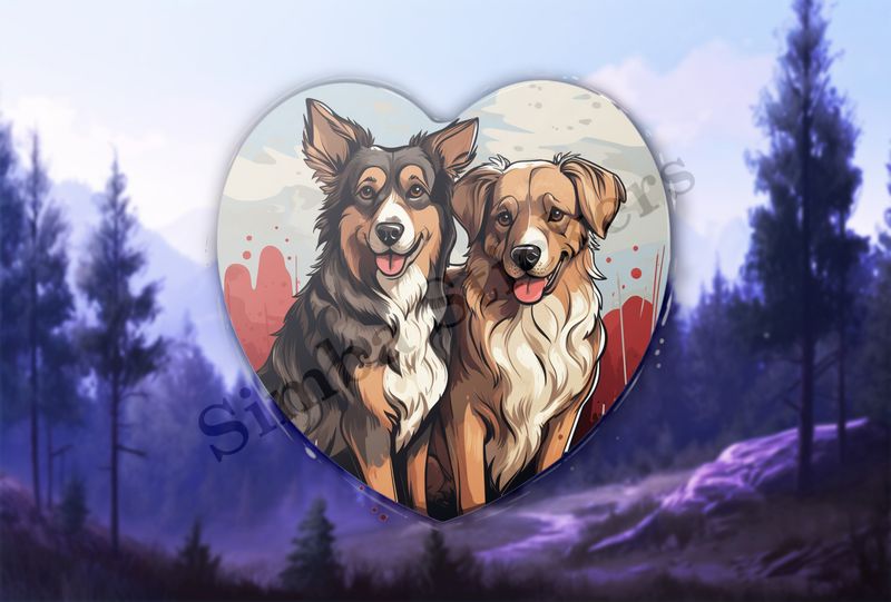 Dogs cuddling