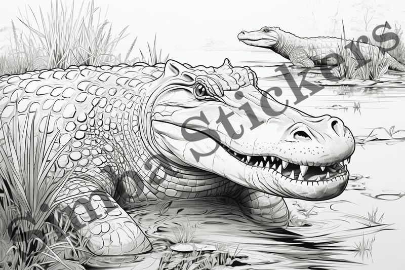 Colouring pages, Bundle of crocodiles, 25 images