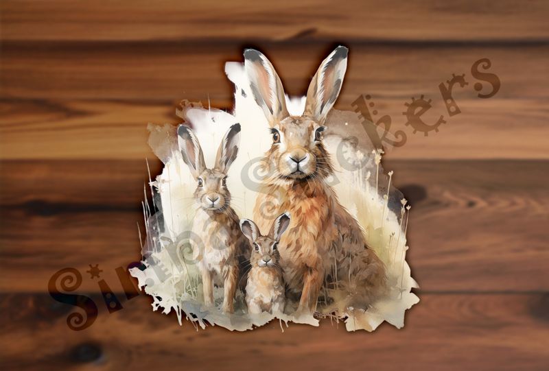Hare family, looking straight ahead