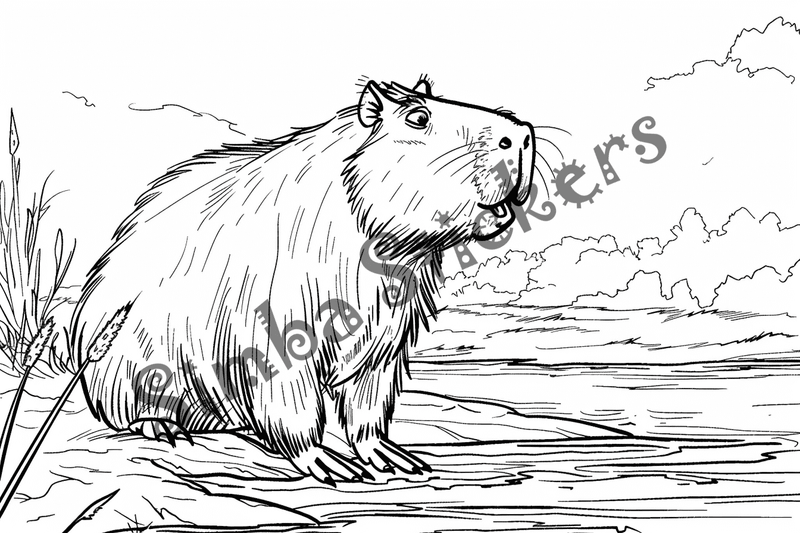 Colouring pages, bundle of capybaras, 25 images