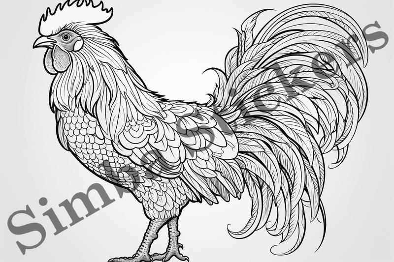 Colouring pages, Bundle of chicken, 10 images