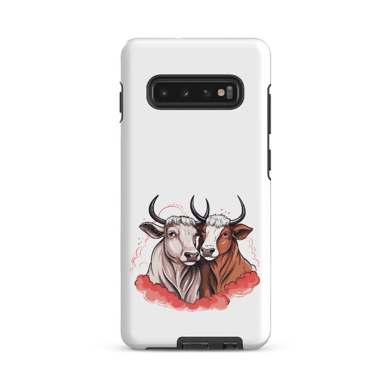 Tough Case for Samsung, Bull and cow, romantic, reddish clouds, qoucds