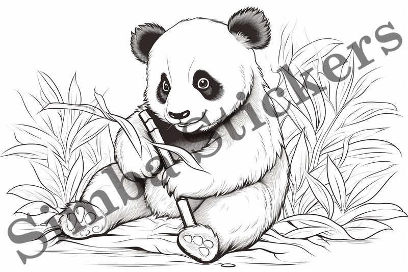 Colouring pages, bundle of pandas, 25 images, pvl2ro