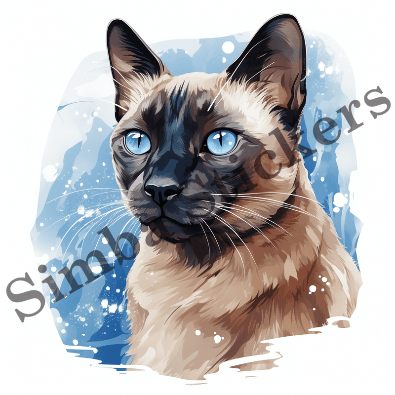 Tonkinese cats in snow, image set, 10 images