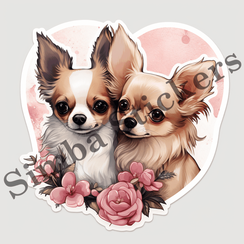 Chihuahua dogs in love, image set, 10 images