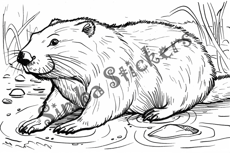 Colouring pages, bundle of beavers, 25 images