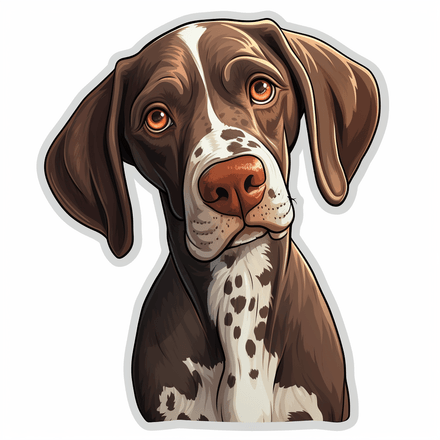 German Shorthaired Pointer dogs looking sorry, image set, 10 images