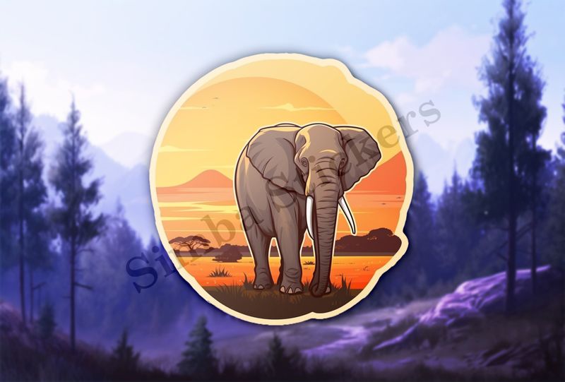 African elephant at sunrise