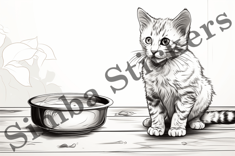 Colouring pages, Bundle of cats, 10 images