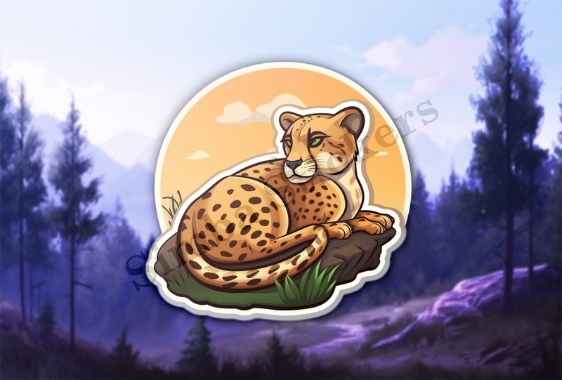 Young cheetah on a rock