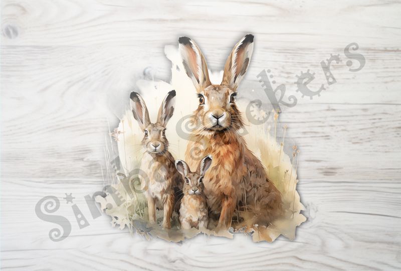 Hare family, looking straight ahead
