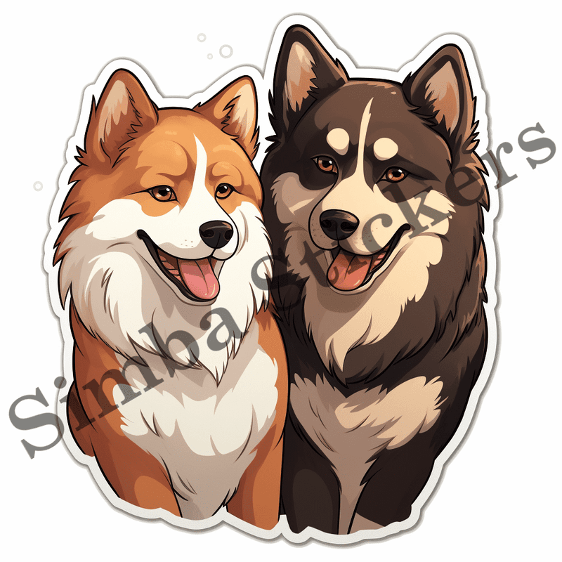 Akita dogs in love, image set, 10 images