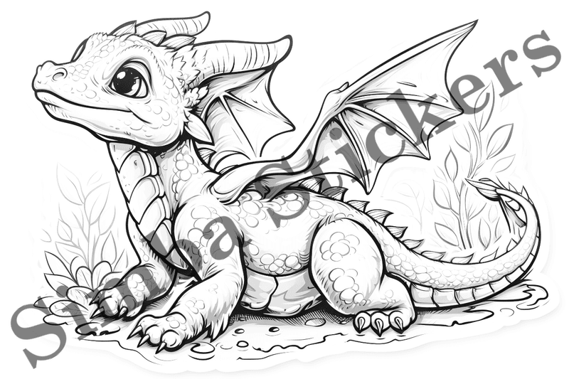 Colouring pages, bundle of dragons, 25 images