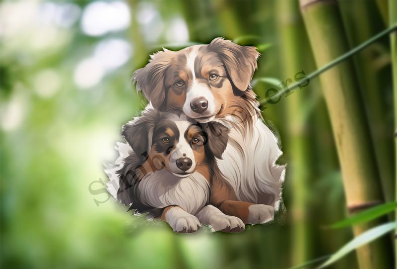 Dogs cuddling