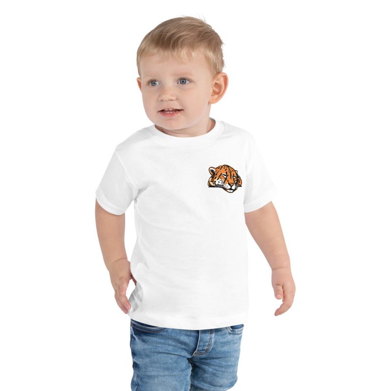 Toddler Staple Tee, Cheetah sleeping, head, left chest