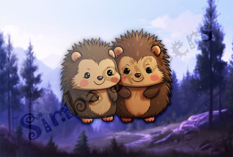 Rose-cheeked porcupines in love