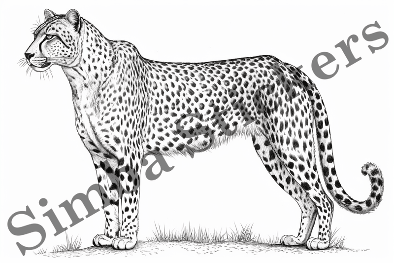 Colouring pages, Bundle of cheetahs, 25 images