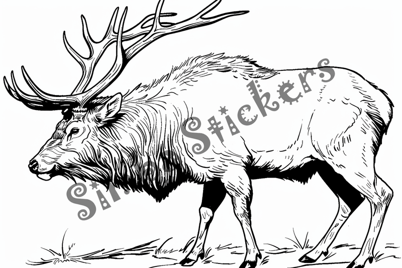 Colouring pages, bundle of elks, 25 images