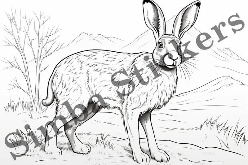 Colouring pages, Bundle of hares, 25 images