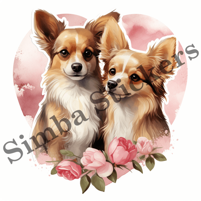Chihuahua dogs in love, image set, 10 images