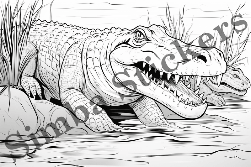 Colouring pages, Bundle of crocodiles, 25 images