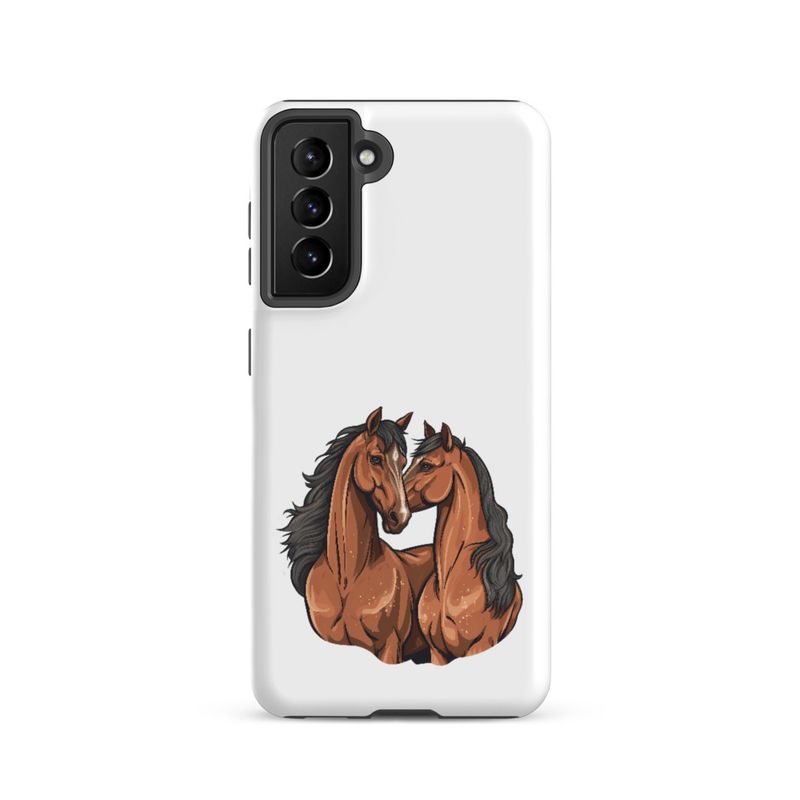 Tough Case for Samsung, Two brown horses snuggling, tdwcyd