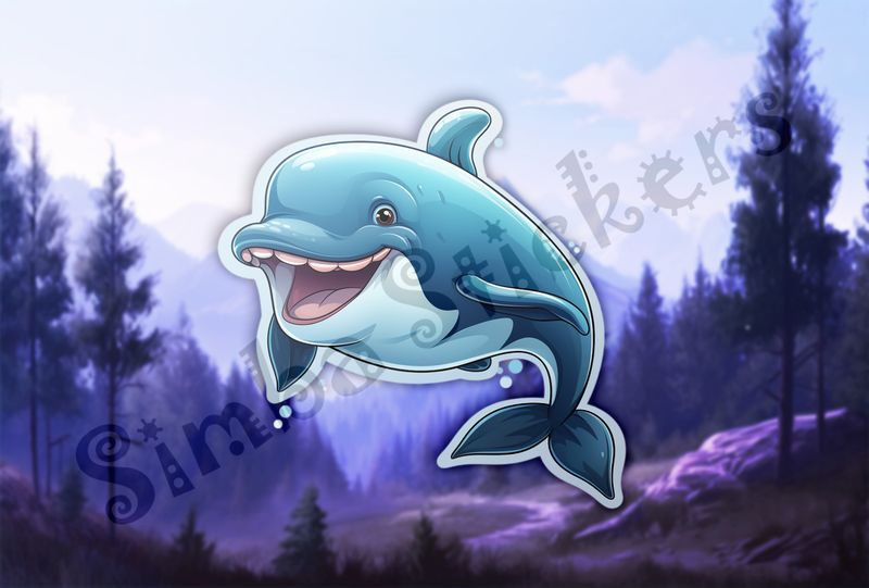Happy whale showing large teeth