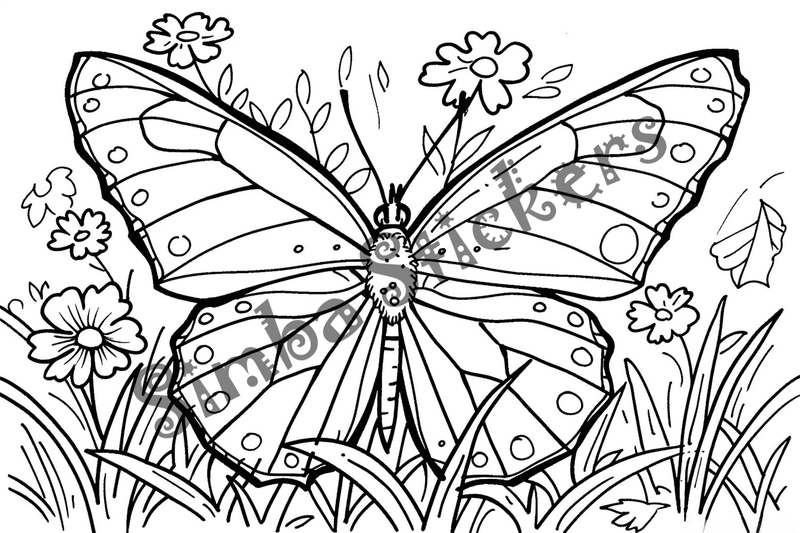 Colouring pages, bundle of butterflies, 50 images