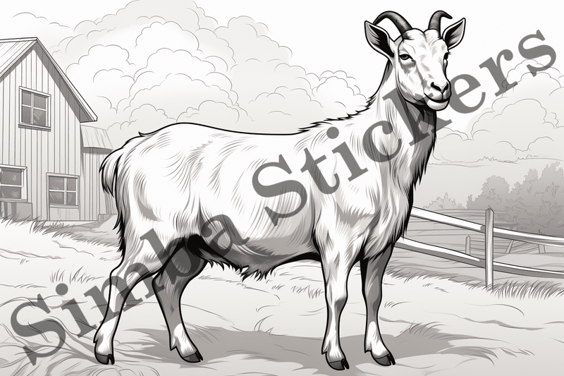 Colouring pages, Bundle of goats, 25 images
