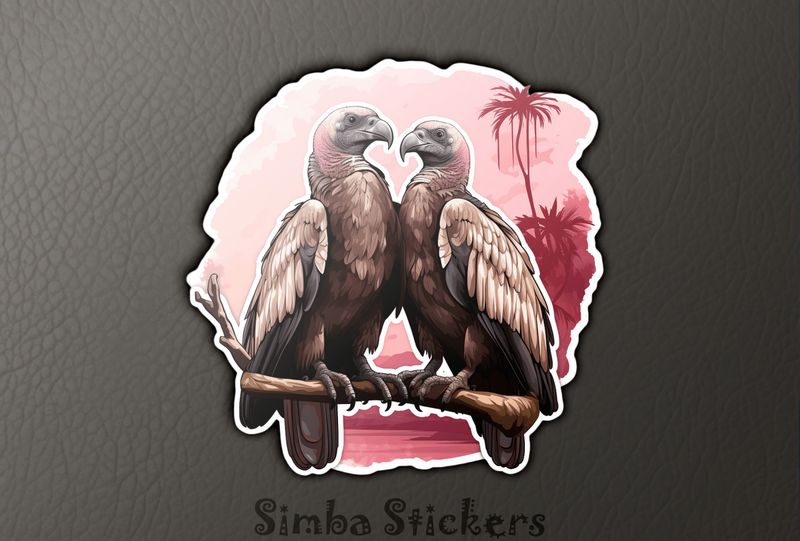 Vultures in love at tropical beach, ptrnhh
