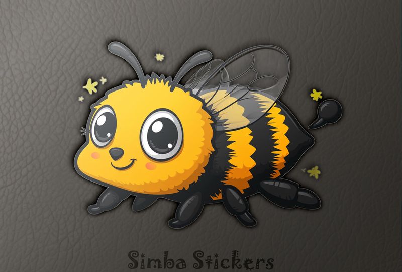 Happy bee smiling with side-glance