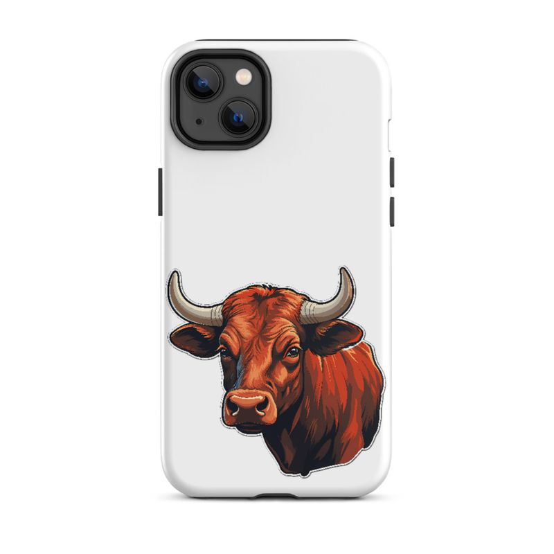 Tough Case for iPhone, Bull face, partial side view, bpor80