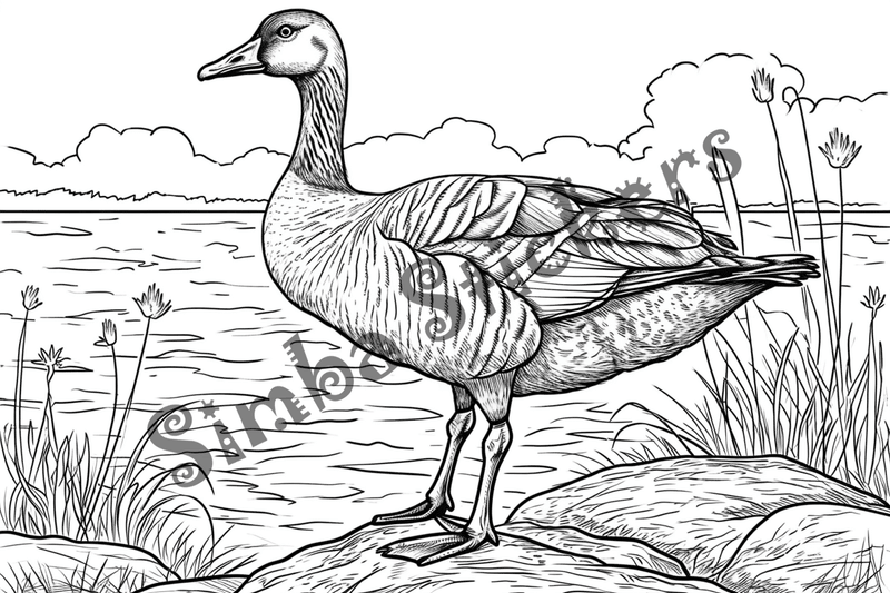 Colouring pages, bundle of geese, 25 images