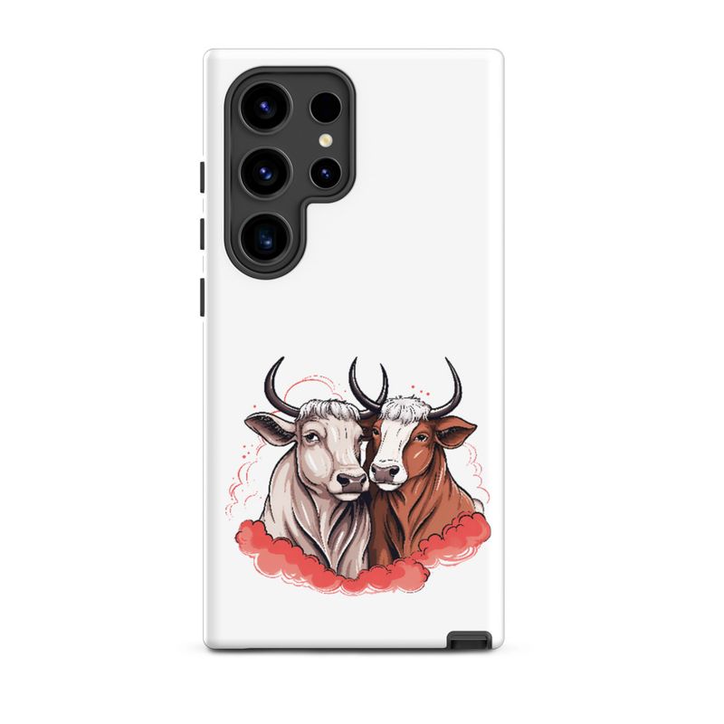 Tough Case for Samsung, Bull and cow, romantic, reddish clouds, qoucds