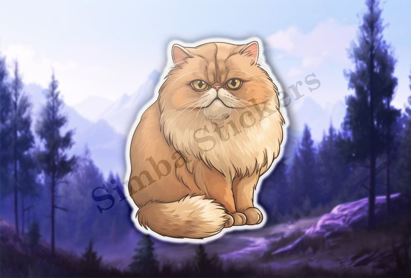 Persian cat, brown  , watercolour