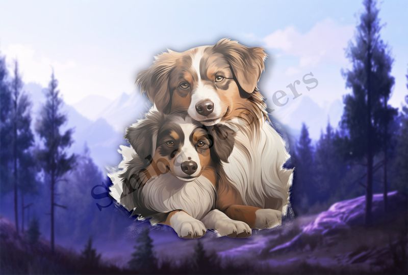 Dogs cuddling