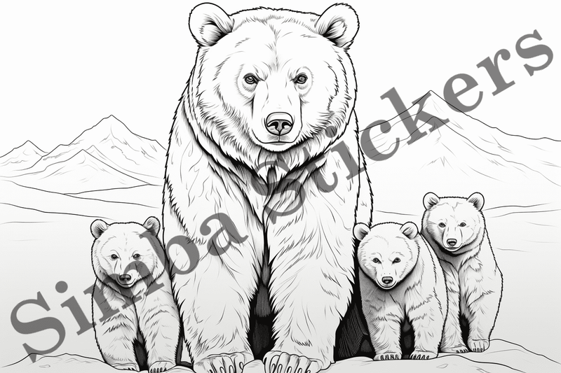Colouring pages, Bundle of bears, 25 images
