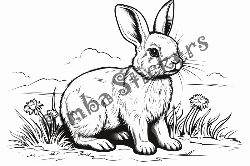 Colouring pages, bundle of rabbits, 25 images 2