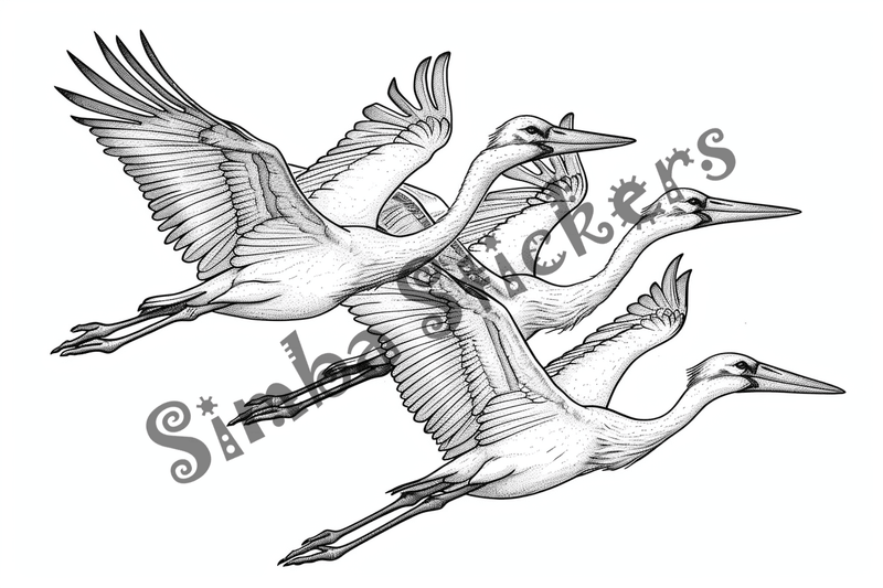 Colouring pages, bundle of marabou storks, 10 images