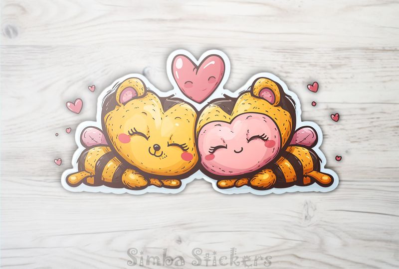 Bees in love sleeping cheek-to-cheek